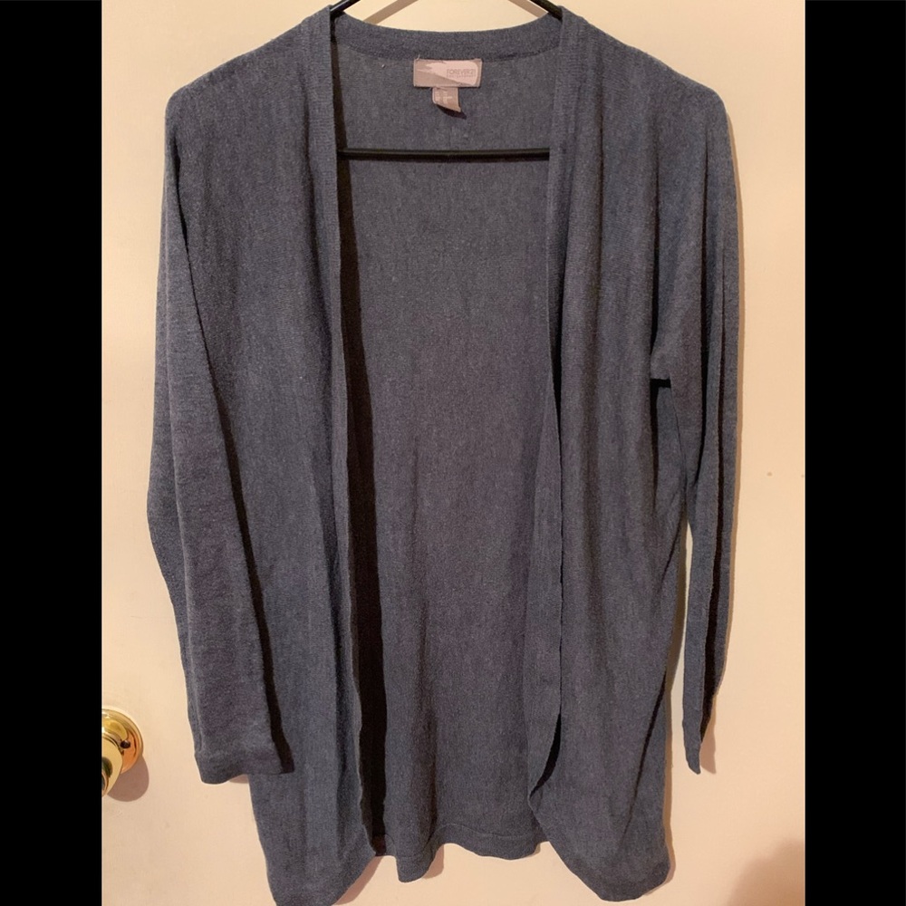 FOREVER21 blue long Cardigan